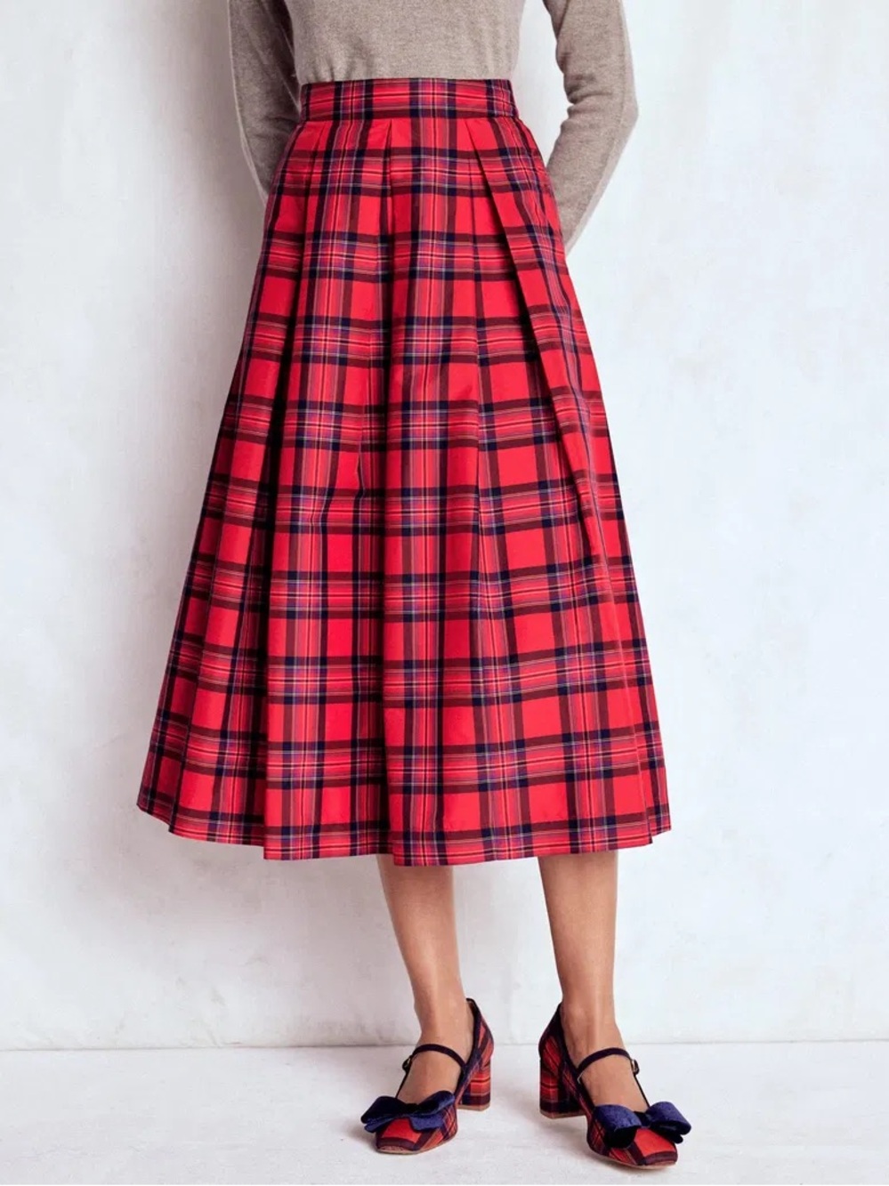 Boden Verity Tartan Midi Skirt